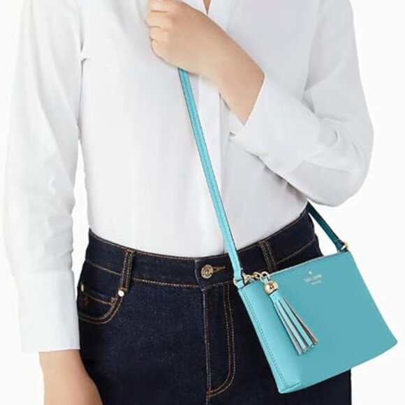 Kate Spade Ivy Street-AMY Leather Crossbody (Stone Blue) - NWT - Picture 1 of 6